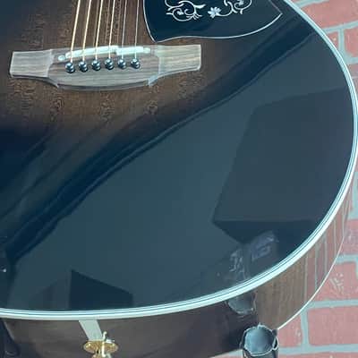 Takamine EF450C-TT TTB NEX Thermal Top Acoustic-electric Guitar - Transparent Black Burst image 4