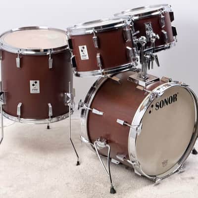 Sonor 20/12/13/16" Early 80's Phonic Drum Set - Red Mahogany Veneer image 3