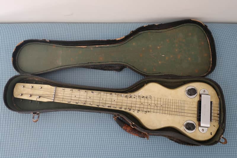 Vintage 1930s Volu-Tone Lap Steel Mother of Pearl Lap Steel Guitar White Sparkle MOP Pearl Valco Will Need New Tuner Buttons & Minor EZ Project TLC Magnatone Supertone Aloha image 1