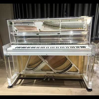 Modern Masterpiece: Custom Transparent Upright Piano image 3
