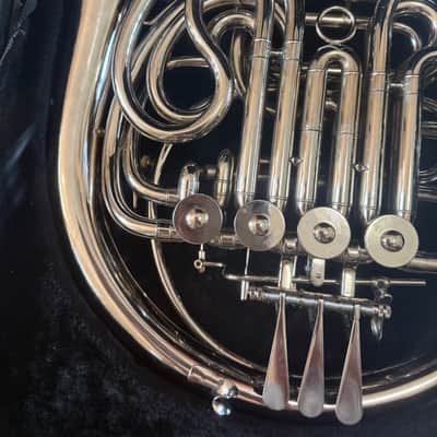 Silver Double French horn with detachable bell image 3