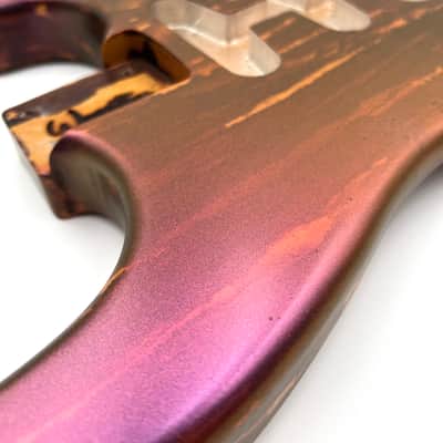 Warmtone Custom Guitars Strat Style Guitar Body “Metallic Purple Pour” image 11