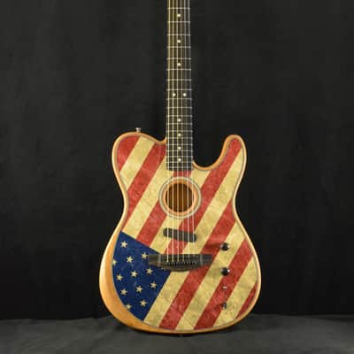 Mint Fender Limited Edition American Acoustasonic Telecaster USA Flag image 2