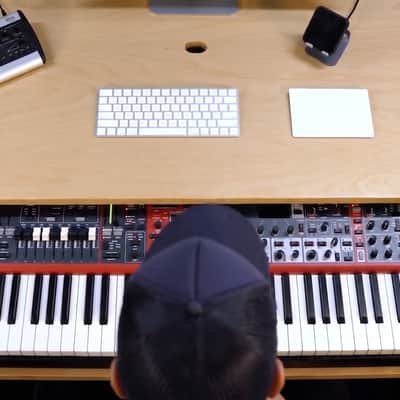 Baltic Birch Studio Desk | 9U Rack and 88-Key Keyboard Tray | Music Production Furniture image 6