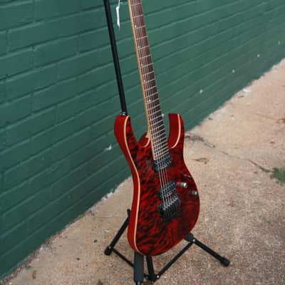Ibanez Premium RG9 ( RG927 QM )7 String Transparent Red-Quilt Maple Top Ibanez Gig Bag RG7 image 6