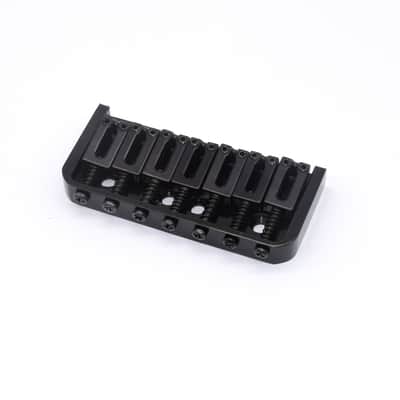 KD By AxLabs 7-String Hardtail Bridge - String-Through-Body, 4-Screw Mount, 10.5 mm Spacing- Black image 1