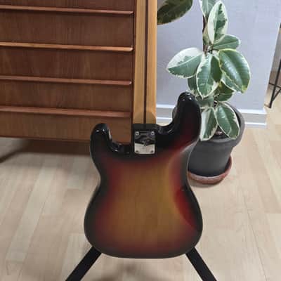 1973 Fender Precision Bass Sunburst Vintage American 70s P-Bass with custom Jazz Bass block inlay neck USA 4-String image 21
