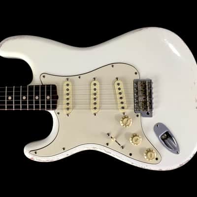LEFTY! Boutique Reverse ST62 Hendrix Olympic White Nitro Strat Wildwood Custom Relic Guitar Lefty 6.9 lb HSC image 7