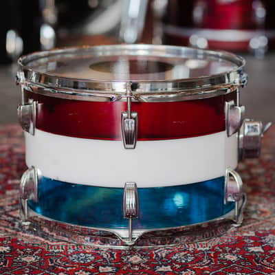 Ludwig 1970s Ludwig Vistalite Kit in Red, White, and Blue - 14x22, 16x16, 8x12 image 18