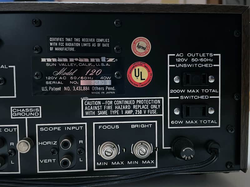 NICE Marantz 120 Oscilloscope Scope Stereo AM/FM Tuner Vintage