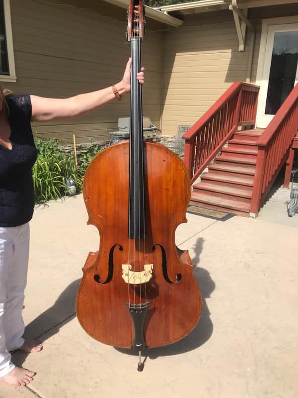 Tyrolean made String Bass circa 1900. Unique Cello shape image 1