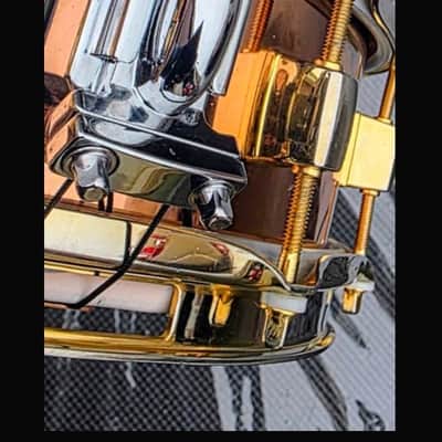 Pearl MS1440 14x4" Marvin "Smitty" Smith Signature Copper Snare Drum with Gold Hardware 2000s - Copper image 11