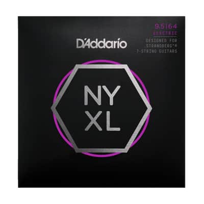 D'Addario NYXL09564SB Nickel Wound Super Light Plus Strandberg 7-String Electric Guitar Strings, 095-64