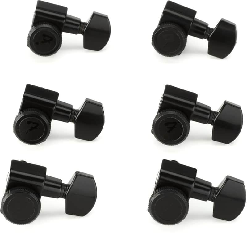 Fender Stratocaster/Telecaster Locking Tuning Machine Set - Black image 1