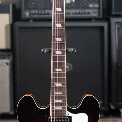Epiphone Bonehead Signature Riviera Semi-Hollow Electric Guitar - Dark Tobacco Sunburst with Hardshell Case image 5