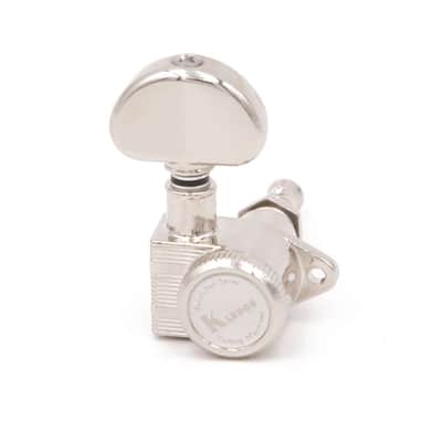 Kluson 3x3 Revolution E-Mount 90deg 20:1 ratio Locking Tuners, Nickel image 1
