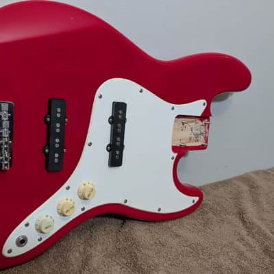 Fender  Squier Loaded Jazz Body / 1994 Black Label / Torino Red / Rare USA Body image 5