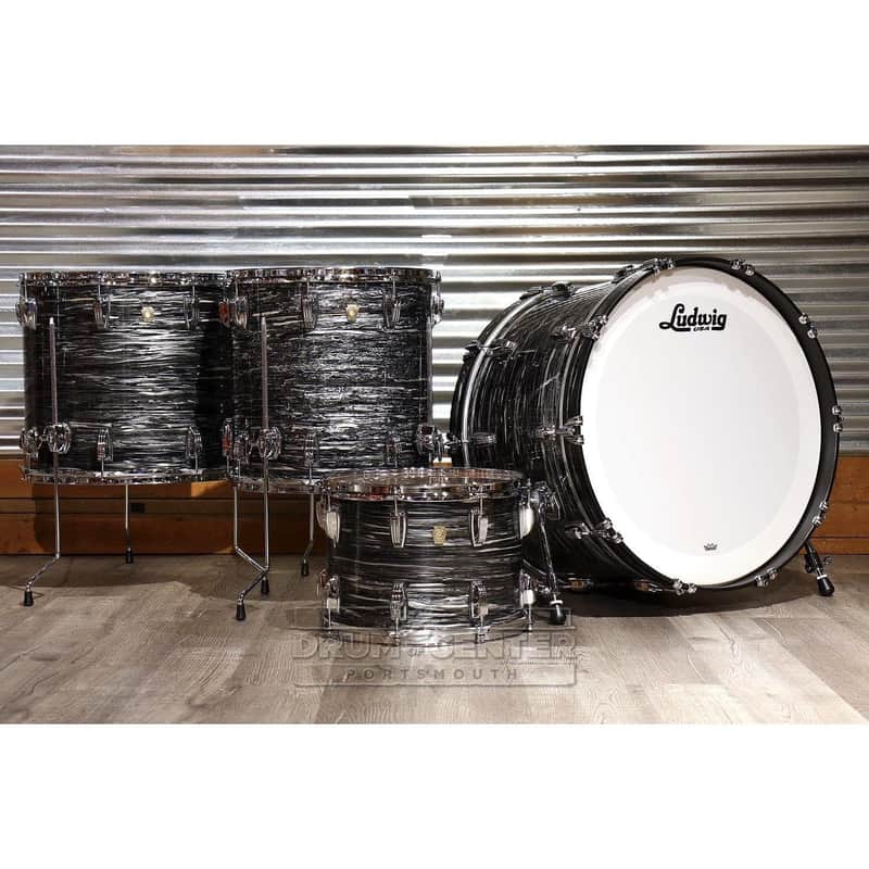 Ludwig Classic Maple 4pc 26/14/16/18 Drum Set Vintage Black Oyster image 1