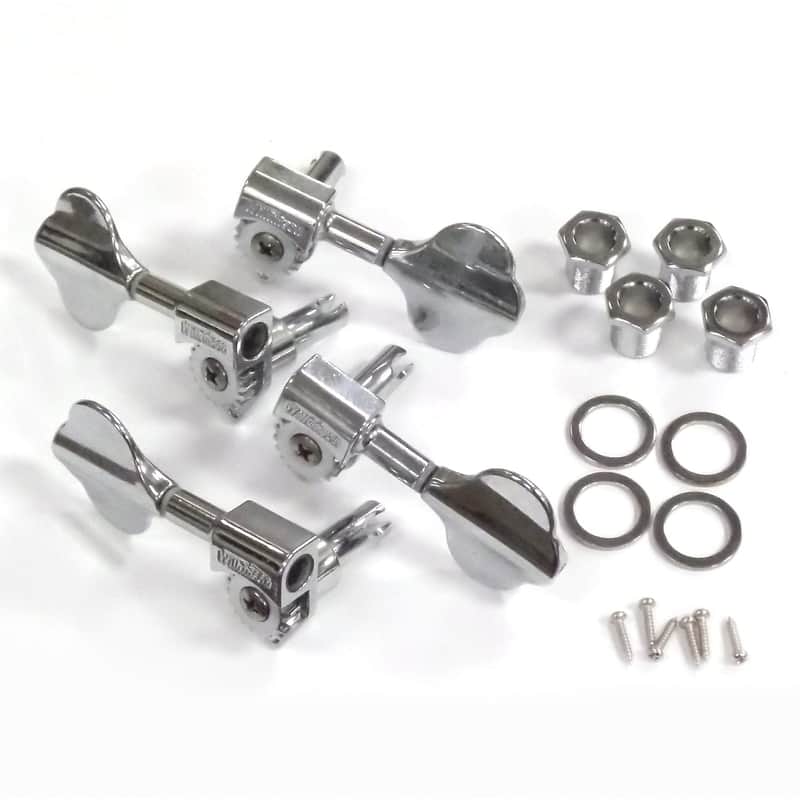 Kay Reissue OEM Bass Guitar Tuning Machines (tuners) by Wilkinson - Complete Set of 4 - Chrome image 1