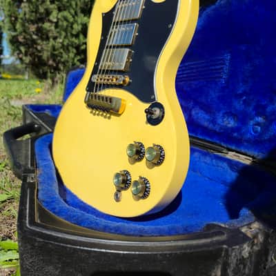 1988 Gibson SG Custom Antique Ivory Nitro Vintage USA Guitar w/ Original Chainsaw Case image 2