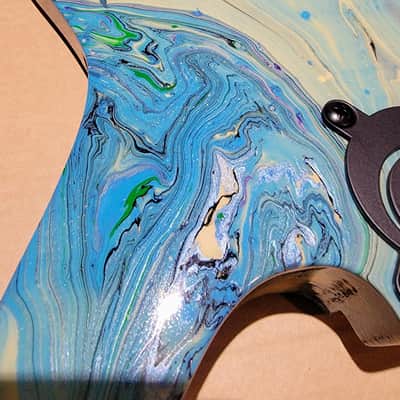Custom Swirl Body Dinky Body  Blue Swirl image 6