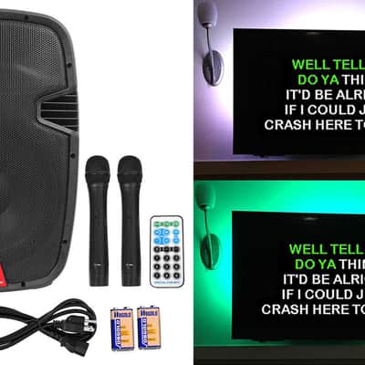 Rockville 12" Portable Karaoke Machine/System w/ (2) Wireless Microphones+LED's image 1