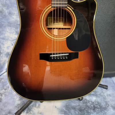 Vintage 1991 Sigma Martin DM-4S by C.F. Martin Acoustic Electric Guitar Korea Sunburst Pro Setup New Strings Original Hard Shell Case image 2