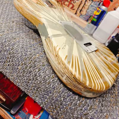 Fender FSR "Splattercaster" Standard Splatter Stratocaster with Rosewood Fretboard 2003 - 2004 - Olympic White, Aztec Gold, and Inca Silver Swirl over Black image 11