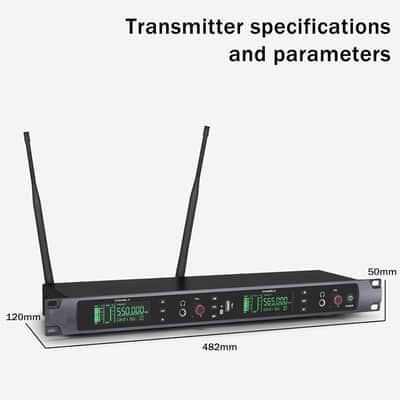 UHF Wireless in-Ear Monitor System – 2-Channel with 6 Bodypacks Mono IEM System, PLL Technology, 300ft Range, Ultra-Low Latency for Live Stage, Recording Studio & Musicians image 2