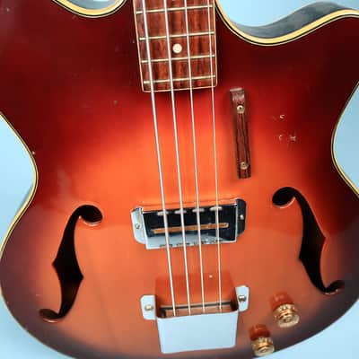 Vintage 1960's Bruno Royal Artist Hollow Body Bass Guitar image 7