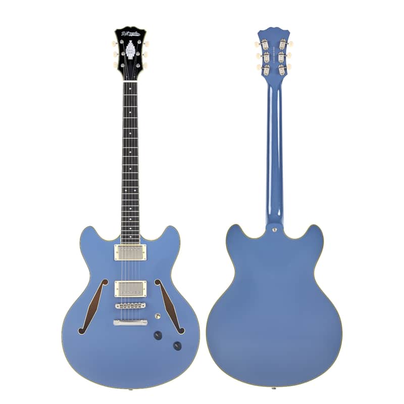 D'Angelico DAEDCTSLBSNS EXCEL DC TOUR Double Cutaway Semi-Hollow Body 3 Piece Maple/Walnut/Maple Neck 6-String Electric Guitar w/Gig Bag image 1