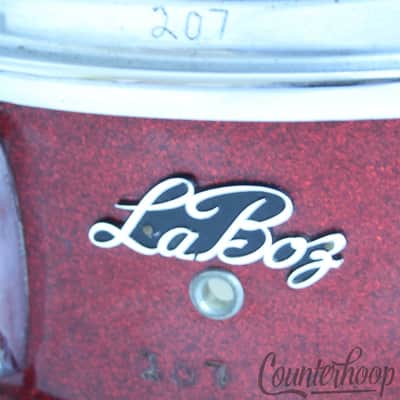 *Hoshino K La Boz 14x5.5"Snare Drum 3-Ply+Re-Rings Japan Red Sparkle Vintage 60s image 2