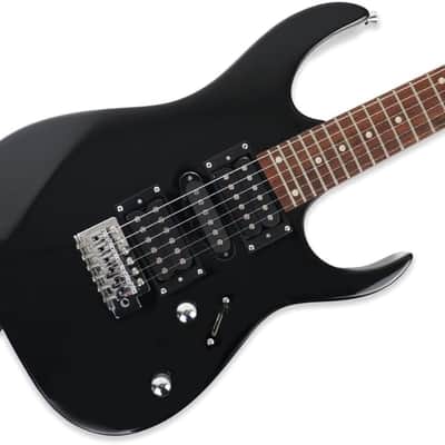 Electric guitar full size single tremolo HSH pickups maple neck body 25.5inch scale length black for starter beginner party show image 2