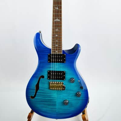 PRS SE Custom 24 Semi-Hollow Piezo Electric Guitar Lake Blue image 3