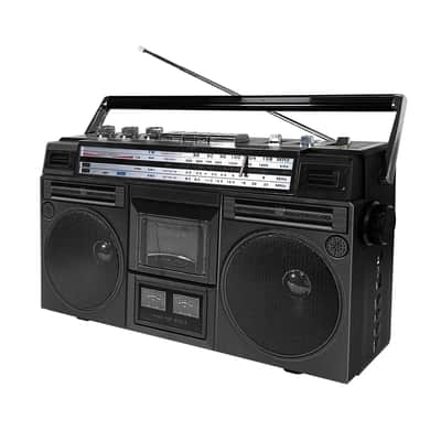 Retro Cassette USB Player & Recorder Boombox with Bluetooth | 4-Band AM/FM/SW Radio & VU Meters image 2