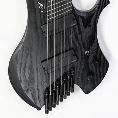 Agile 8 String Multi-Scale Fan Fret Chiral Nirvana 82831 RL MOD SS Flat Black Headless Electric Guitar image 1