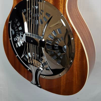 Regal RD-30M Studio Series Roundneck Resophonic Guitar – Natural Mahogany image 3