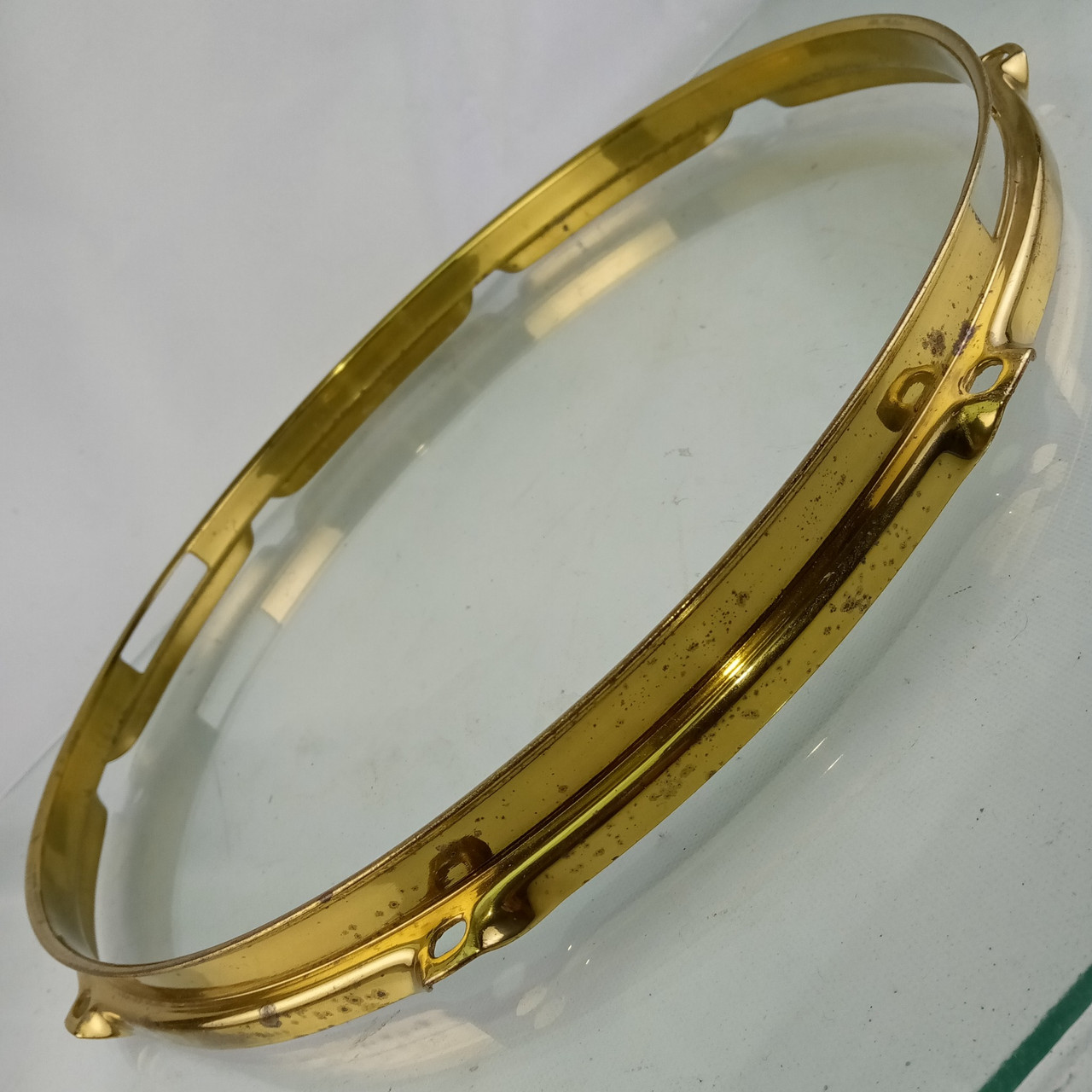 Ludwig 14" 24k Gold Plated/BRASS 8Lug Triple-Flange Snare Drum Resonant Rim/Hoop — main photograph