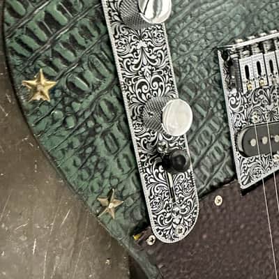 Custom Telecaster Style Guitar Tooled Alligator Leather Art Top image 11
