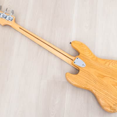 1976 Fender Jazz Bass Natural Ash w/ Pearl Blocks + Binding, Case image 13