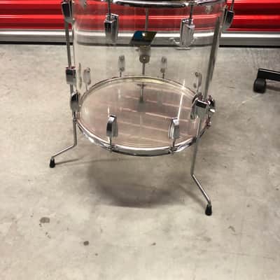 Ludwig Vistalite 16” x 16” Clear 1970’s Floor Tom Drum 16x16 image 1