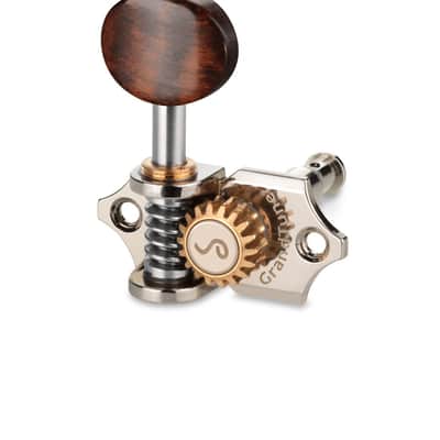 Genuine Schaller Germany 3x3 Nickel Grand Tune Tuners, Snakewood Buttons image 1