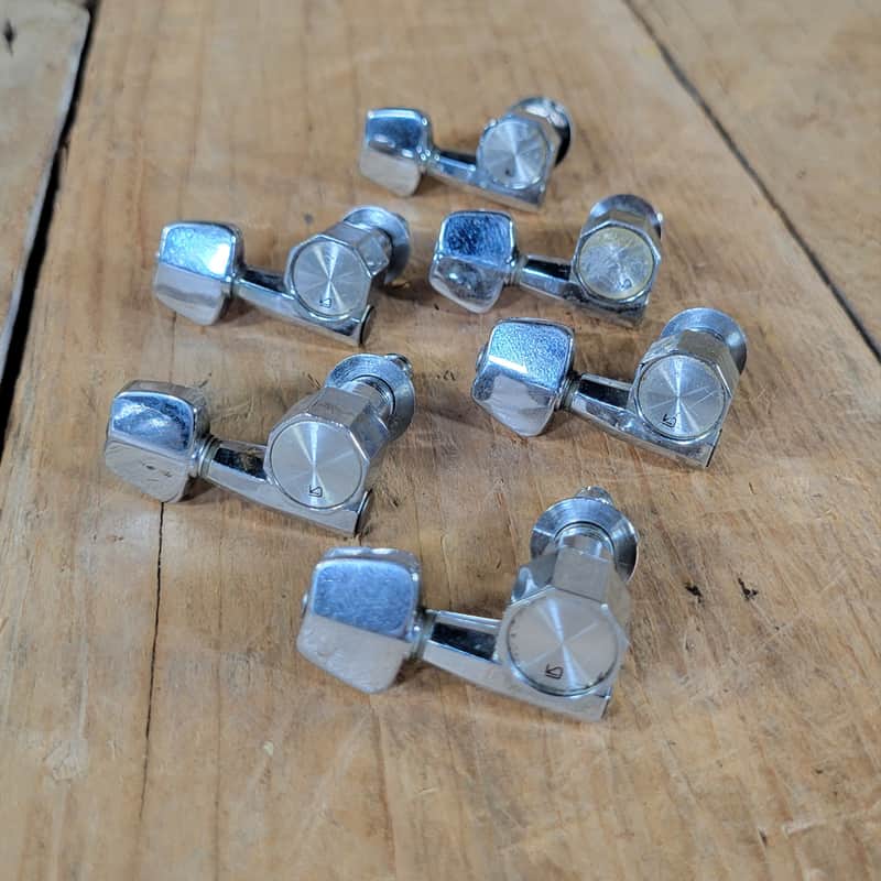 Ping 6 In Line Tuners Tuning Pegs 1970s - Chrome image 1