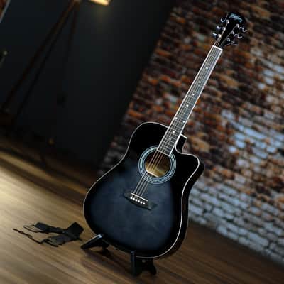 Washburn WA90CETBBPACK Learn & Play Pack Acoustic Electric Guitar Bundle - Transparent Black Burst (WA90CETBBPACK-U) image 9