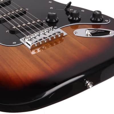 Glarry GST Stylish Electric Guitar Kit with Black Pickguard Sunset Color-as picture image 10