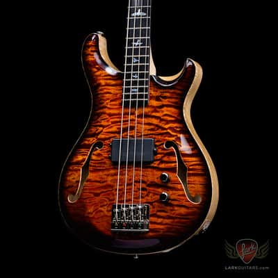 PRS Private Stock #5913 January 2016 GOTM Hollowbody Bass 4 - Electric Tiger Smoked Burst (152) image 2