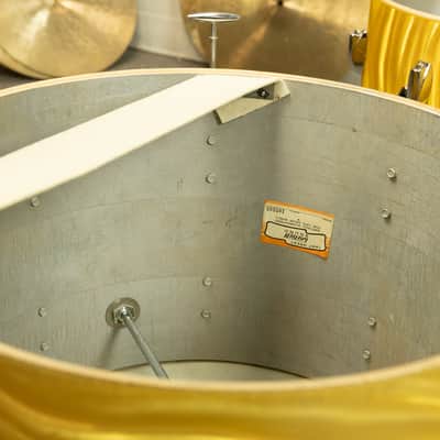 1960s Gretsch Gold Satin Flame "Double Bass" Drum Set image 20
