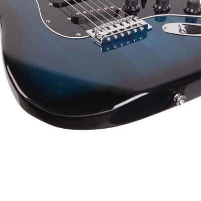 Glarry GST Stylish Electric Guitar Kit with Black Pickguard - Dark Blue image 10