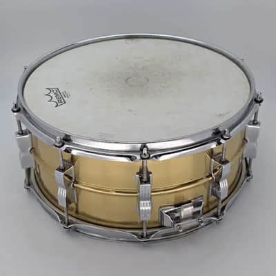 Used Ludwig Rocker LM304 Brass Snare Drym 14x6.5 - Good image 4