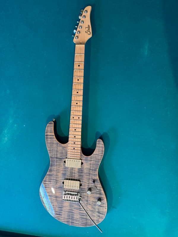 エレキギター Suhr Modern Pro Ash Back HH 510 Suhr Modern Pro HH 510 with Maple Fretboard 2013 Trans Blue Denim
